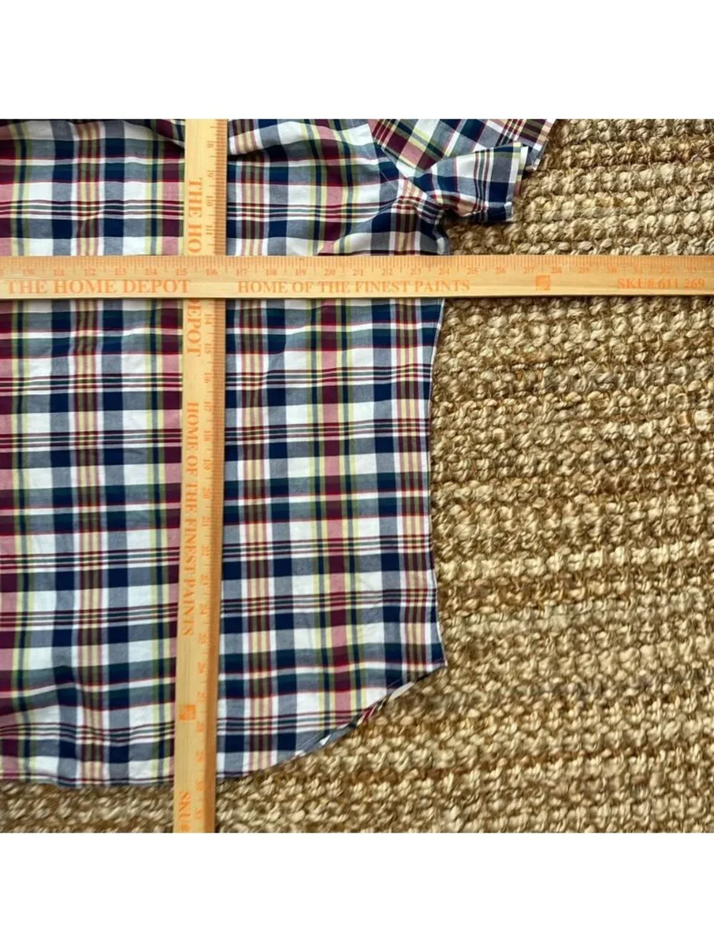 Polo Ralph Lauren Classic Fit Plaid Oxford Shirt (Large) Red Blue